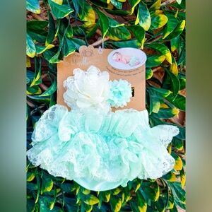 🔹 I Am Always So Dorable‎ Chiffon Bloomer Diaper Cover & Headband Set